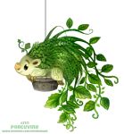  cryptid-creations flower_pot mammal porcupine rodent smile solo vines 