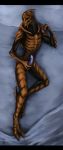  3033 absurd_res alien bed fidus_&quot;rusty&quot;_sternax hi_res male mass_effect masturbation nude on_bed penile penile_masturbation penis purple_penis solo turian video_games 