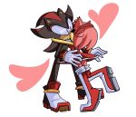  &lt;3 absurd_res accessory amy_rose anthro blush boots clothing duo eulipotyphlan female footwear gloves hair_accessory hairband handwear hedgehog hi_res kissing male male/female mammal red_eyes shadow_the_hedgehog shadowychica sonic_(series) video_games 