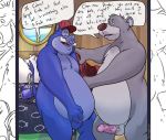  2013 anthro balls baloo bed belly clothing comic detailed_background disney duo english_text erection flamingbeaver hat headgear headwear humanoid_hands humanoid_penis male male/male mammal overweight overweight_male penis sergeant_dunder suid suina sus_(pig) talespin text ursid wild_boar 