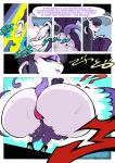  anthro big_butt butt butt_expansion clothing comic dialogue eyewear female glasses hi_res huge_butt hyper hyper_butt legendary_pok&eacute;mon mewtwo nintendo panties pok&eacute;mon pok&eacute;mon_(species) thong torn_clothing underwear video_games villainy 