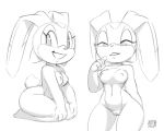  5:4 anthro breasts cream_the_rabbit female fur lagomorph leporid mammal nipples nude pussy rabbit simple_background smile solo sonic_(series) white_background xylas 
