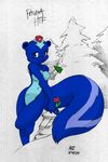  2004 blue_fur blush breasts female fur happy_tree_friends looking_at_viewer ni nude petunia plain_background solo white_background 