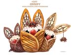  arachnid arthropod chiropteran crepe cryptid-creations food fruit mammal plant spider strawberry 