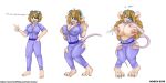  2019 anthro barefoot big_breasts blonde_hair blush bodily_fluids breast_expansion breasts buckteeth butt_expansion camel_toe chip_&#039;n_dale_rescue_rangers clothing dialogue disney eyewear female gadget_hackwrench goggles green_eyes hair hand_on_breast hi_res huge_breasts human human_to_anthro lactating looking_at_viewer looking_pleasured mammal milk mouse murid murine navel nipple_outline nipples nosch open_mouth pigeon_toed rodent sequence simple_background smile solo species_transformation surprise tail_growth teeth tongue tongue_out torn_clothing transformation white_background 