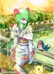  absurd_res anthro clothing hi_res japanese_clothing kimono kirlia mashiromiku nintendo painting_(artwork) pikachu pok&eacute;mon pok&eacute;mon_(species) taillow traditional_media_(artwork) video_games watercolor_(artwork) 