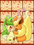  &lt;3 2016 ambiguous/ambiguous ambiguous_gender blush duo eeveelution eyes_closed feral flareon leafeon nintendo nuzzling pok&eacute;mon pok&eacute;mon_(species) video_games きなこ 