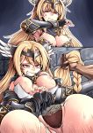  absurdres angry armor armored_dress blonde_hair breasts epic7 hair_grab highres karadborg large_breasts nipples pussy rose_(epic7) sex 