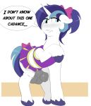  animal_genitalia animal_penis balls bottomwear bow clothed clothing crossdressing dialogue equid equine_penis feral friendship_is_magic hi_res horn male mammal my_little_pony penis shining_armor_(mlp) skirt skyearts unicorn 