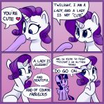  1:1 2019 boop comic dialogue duo english_text equid female feral friendship_is_magic hair hi_res horn lilfunkman mammal my_little_pony nose_boop pink_background rarity_(mlp) simple_background text twilight_sparkle_(mlp) unicorn winged_unicorn wings 