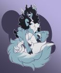  anthro antlers breasts cervid female fur hair hi_res horn looking_at_viewer mammal nipples nude pussy smile solo spread_legs spreading tanks_(artist) 
