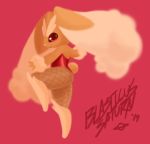  anthro blasticussaturn bunny_costume clothing costume female fishnet lagomorph looking_at_viewer lopunny mammal nintendo pok&eacute;mon pok&eacute;mon_(species) pose red_eyes signature simple_background smile solo thick_thighs video_games 