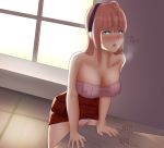  1girl breasts dungeon_and_fighter highres huge_breasts knight large_breasts long_hair masturbation pink_hair table_sex 
