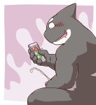  2019 anthro blush bodily_fluids cetacean cum delphinoid ejaculation genital_fluids humanoid_hands male mammal marine masturbation oceanic_dolphin orca penis phone simple_background sitting toothed_whale unagi_bukuro 