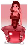  2019 80&#039;s_theme absurd_res accessory aerobics anthro ball big_breasts blush bodily_fluids breasts buffbumblebee camel_toe cleavage clothed clothing digital_drawing_(artwork) digital_media_(artwork) exercise exercise_ball eyebrows eyelashes female front_view frown fur gym_clothes hair hair_accessory hand_behind_back headband hi_res lagomorph leg_warmers legwear leotard leporid mammal navel nipple_outline nipples open_mouth pink_fur pussy rabbit simple_background sitting skimpy sneakers solo sweat sweatband thick_thighs tight_clothing yoga_ball 
