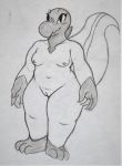  2019 4_fingers anthro big_forearms big_hands blush breasts butt eye_moisturizer eyelashes female fingers freckles hi_res liz_(eye_moisturizer) navel nintendo nipples nude pok&eacute;mon pok&eacute;mon_(species) pussy reptile salandit scalie simple_background slightly_chubby smile solo thick_tail thick_thighs toes traditional_media_(artwork) video_games voluptuous wide_hips 