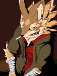  black_sclerae canid canine canis clothing collar ear_piercing ear_ring green_eyes hi_res hoodie jackal jewelry male mammal necklace nnnnnnet piercing seth_(tas) sitting spiked_collar spikes tokyo_afterschool_summoners topwear video_games 
