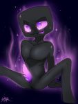  anus enderman glistening glowing hi_res humanoid male minecraft monster not_furry penis pose seductive smile solo spreading stakota tapering_penis tongue video_games 