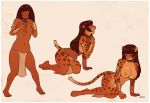  2018 anthro armlet blackshirtboy bracelet breast_expansion breasts clothed clothing collar dark_skin felid female hair human human_to_anthro jaguar jewelry loincloth mammal navel nipples open_mouth pantherine sequence simple_background solo species_transformation spots standing tan_background topless transformation white_background yellow_sclera 