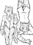  2019 age_difference anthro bottomless bow_tie clothed clothing cub dual_persona duo felid hi_res kori-nio leopard male mammal older_male ose_(tas) pantherine size_difference smaller_male suit tokyo_afterschool_summoners video_games young younger_male 