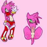  1:1 amy_rose anus balls blush bulge butt clothed clothing crossgender eulipotyphlan green_eeys hedgehog male mammal nude penis pink_background simple_background sonic_(series) white_crest 