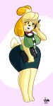  animal_crossing canid canine canis clipboard domestic_dog female hi_res isabelle_(animal_crossing) jamearts mammal nintendo solo video_games 