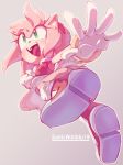  2019 amy_rose anthro boots clothing eulipotyphlan female footwear gloves green_eyes handwear hedgehog hi_res mammal open_mouth open_smile signature smile solo sonic_(series) sonicaimblu19 video_games 