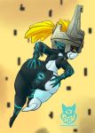  2019 absurd_res anus armor batartcave blonde_hair butt color_edit colored edit female grin hair hand_on_butt headgear helmet hi_res holding_butt humanoid humanoid_pointy_ears looking_back midna nintendo ponytail presenting presenting_hindquarters pussy rear_view red_eyes short_stack signature simple_background smile solo spread_butt spreading sr the_legend_of_zelda twili twilight_princess video_games yellow_sclera 