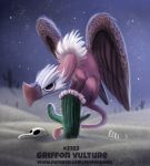  accipitriform avian bird cactus cryptid-creations desert gryphon hybrid night sky solo star vulture 