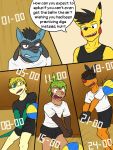  anthro anthrofied ball bottomwear chespin clothed clothing comic fully_clothed fuze hi_res male nintendo pikachu pok&eacute;mon pok&eacute;mon_(species) riolu shirt shorts snivy sport t-shirt tank_top tepig topwear video_games volleyball volleyball_(ball) 