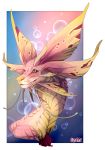  2019 ambiguous_gender capcom digital_media_(artwork) headshot_portrait hi_res leviathan_(mh) mizutsune monster_hunter pink_eyes pink_scales portrait ravoilie scales video_games 