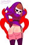  absurd_res beagoodone breasts butt female hair hi_res mario_bros nintendo orange_hair seductive shyguy solo thick_thighs video_games 