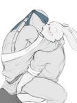  hi_res kissing lagomorph leonardo_(tmnt) leporid mammal miyamoto_usagi rabbit reptile scalie teenage_mutant_ninja_turtles turtle usagi_yojimbo 