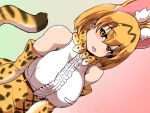  4:3 animal_humanoid armwear big_breasts blonde_hair blush bottomwear bow_tie breasts clothed clothing dipstick_tail elbow_gloves felid felid_humanoid feline feline_humanoid female gloves hair handwear humanoid inner_ear_fluff isna kemono_friends mammal mammal_humanoid multicolored_tail serval-chan serval_humanoid shirt short_hair skirt solo striped_tail stripes tongue tongue_out topwear white_skin yellow_eyes 