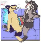  absurd_res bodily_fluids breath claws conditional_dnp drooling fire frottage genital_fluids handjob hi_res huff lustylamb male male/male nintendo obstagoon penile pok&eacute;mon pok&eacute;mon_(species) precum saliva sex teasing tongue typhlosion video_games 