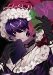  1girl bangs blob blue_eyes blue_hair book capelet commentary_request doremy_sweet gloves hat highres ishikawa_sparerib looking_at_viewer nightcap open_mouth partial_commentary smile solo touhou 