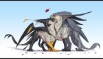  ! &lt;3 2019 4_toes ? animal_genitalia avian beak bird black_claws black_eyes black_feathers black_fur blue_background blue_sclera brother brother_and_sister claws digital_media_(artwork) duo falcon falconid falcrus falcrus_(character) feathered_wings feathers female feral folded_wings front_view fully_sheathed fur gradient_background grey_beak grey_feathers grey_fur grey_wings gryphon half-closed_eyes hi_res looking_aside looking_at_another looking_up loose_feather male multicolored_feathers multicolored_fur peregrine_falcon quadruped red_sclera sharp_claws sheath sibling simple_background sister spread_wings standing stripes tail_feathers talons toe_claws toes two_tone_feathers two_tone_fur white_background white_claws white_feathers white_fur white_stripes wings yellow_feathers zephyr_(falcrus) 