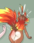  ! anthro butt canid canine disembodied_hand female hi_res limebreaker mammal nude solo_focus spanking surprise 