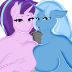  1:1 animal_genitalia animal_penis anthro big_breasts breast_squish breasts breasts_frottage equid equine_penis female friendship_is_magic group group_sex hi_res horn male male/female mammal my_little_pony penis sex skyearts squish starlight_glimmer_(mlp) steelph threesome titfuck trixie_(mlp) unicorn 