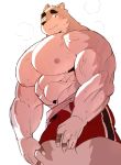  2019 5_fingers anthro biceps black_nose canid canine clothing digital_media_(artwork) fingers fur hi_res kemono male mammal muscular muscular_male solo syukapong 