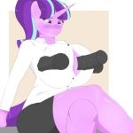  1:1 absurd_res anthro big_breasts breasts crossed_legs equid female friendship_is_magic hi_res horn male male/female mammal my_little_pony penis sex skyearts starlight_glimmer_(mlp) titfuck unicorn 