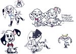  &lt;3 &lt;3_eyes 101_dalmatian_street 101_dalmatians banana canid canine canis collar d.j._(101_dalmatians) dallas_(101_dalmatians) dalmatian deja_vu_(101_dalmatians) destiny_(101_dalmatians) disney dizzy_(101_dalmatians) dolly_(101_dalmatians) domestic_dog food fruit hansel_(101_dalmatians) higgly_town_hero husky mammal nordic_sled_dog plant plushie spitz text triple_d_(101_dalmatians) 