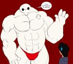  abs anthro baymax big_hero_6 caseyljones clothing disney hand_up human machine male mammal muscular robot text thong 