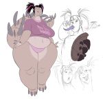  &lt;3 2015 absurd_res aircraft big_breasts black_hair breasts clothing digital_media_(artwork) english_text eyes_closed female godarome_&quot;gorame&quot;_tokegame hair helicopter hi_res kaiju long_tongue looking_back midriff multicolored_hair obese obese_female overweight overweight_female panties pink_clothing pink_hair pink_panties pink_underwear red_eyes scalie shell shirt simple_background slb slit_pupils smile solo spikes text thick_thighs tongue tongue_out topwear turtle_shell two_tone_hair underwear white_background yellow_sclera 