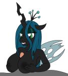  anthro arthropod big_breasts black_background breasts changeling faceless_male fangs female friendship_is_magic green_eyes hi_res horn male male/female my_little_pony nipples penis queen_chrysalis_(mlp) sex simple_background steelph titfuck wings 