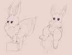  2019 absurd_res all_fours alternate_version_at_source balls bedroom_eyes belly bunihud dipstick_tail eevee female feral foreskin fur half-closed_eyes half-erect hi_res humanoid_penis looking_at_viewer lying male multicolored_tail multiple_poses neck_tuft nintendo on_back pawpads penis pok&eacute;mon pok&eacute;mon_(species) pose presenting presenting_penis pussy raised_leg seductive sketch slightly_chubby smile solo tuft uncut video_games 