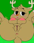  antlers anus butt cartoon_network cervid female fur green_background hi_res horn looking_at_viewer lying mammal nipples nude open_mouth penny_fitzgerald presenting presenting_pussy pussy simple_background skadog solo spreading the_amazing_world_of_gumball thick_thighs tongue wide_hips 