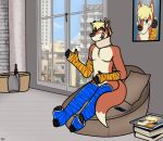  anthro canid canine cast fox male mammal mathias_(character) neck_brace solo wounded 