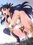 1girl anklet armlet asymmetrical_legwear bangs breasts building building_sex city clitoris cloud crown day dildo earrings erect_clitoris fate/grand_order fate_(series) giantess highres hoop_earrings ishtar_(fate/grand_order) jewelry large_breasts long_hair long_legs masturbation navel neck_ring nipples object_insertion open_mouth outdoors parted_bangs pussy pussy_juice red_eyes single_thighhigh sky solo spread_legs sweat thighhighs tiara toeless_legwear uncensored vaginal vaginal_object_insertion 