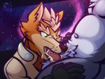  4:3 balls canid canine canis fellatio fox fox_mccloud male male/male mammal nintendo nude oral penile sex space star_fox teeth ventkazemaru video_games whiskers wolf wolf_o&#039;donnell 